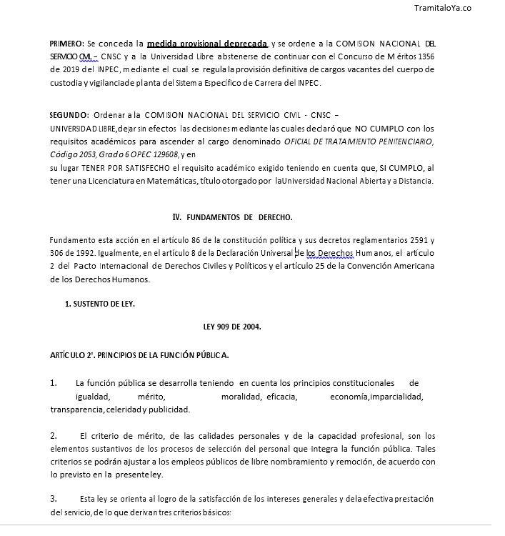 Ejemplo de Acción de Tutela Educación | TramitaloYa.co