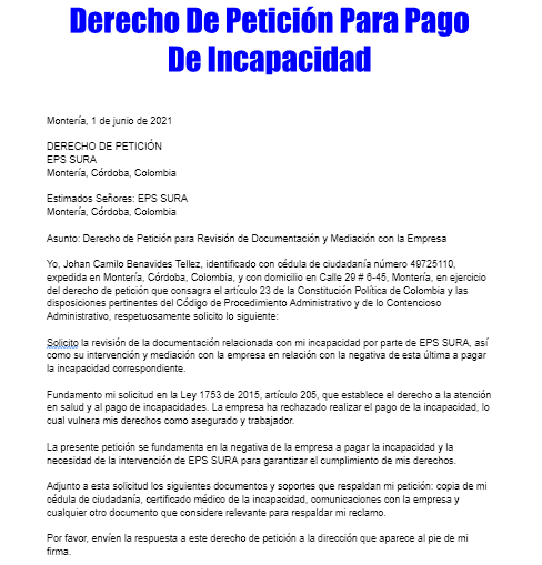 Modelo Carta Para Solicitar Pago De Incapacidad Word Vrogue Co